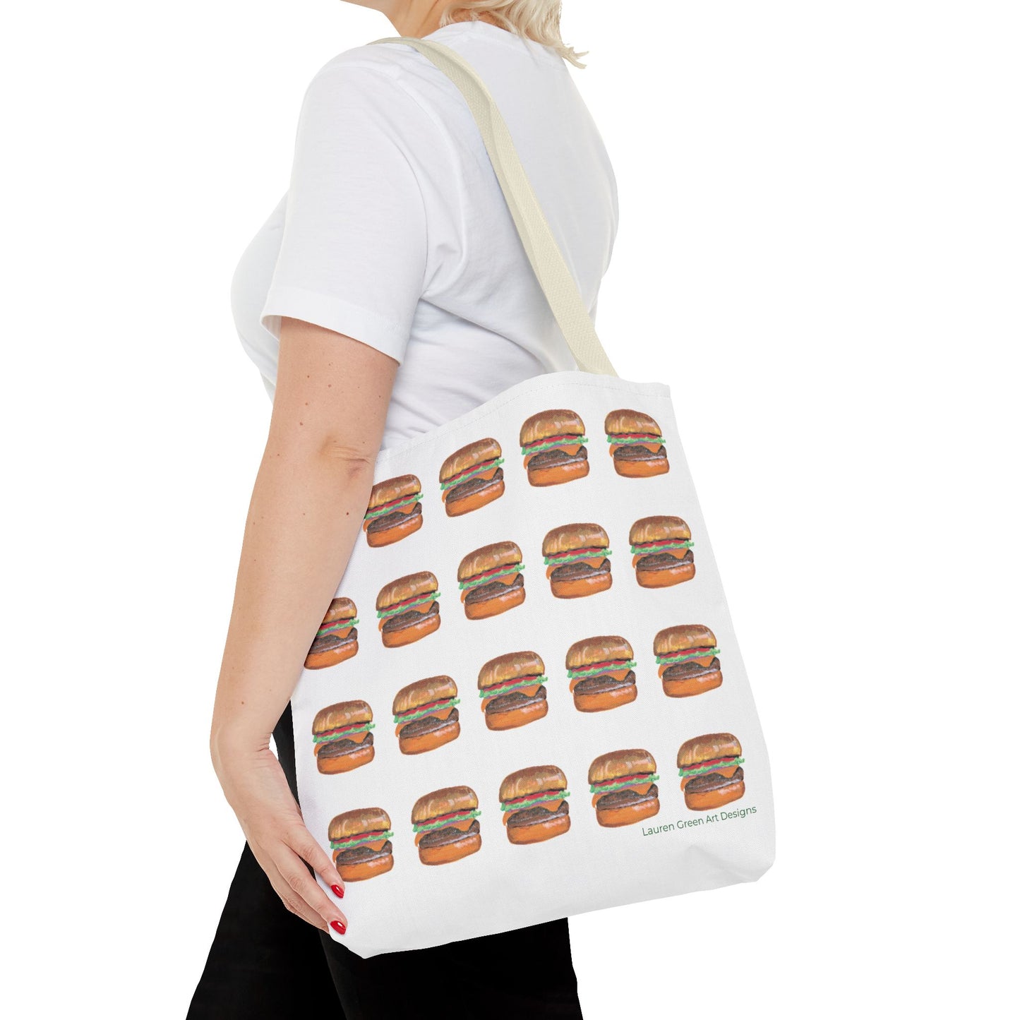 Fun Burger Print Tote Bag – Perfect for Food Lovers and Casual Outings
