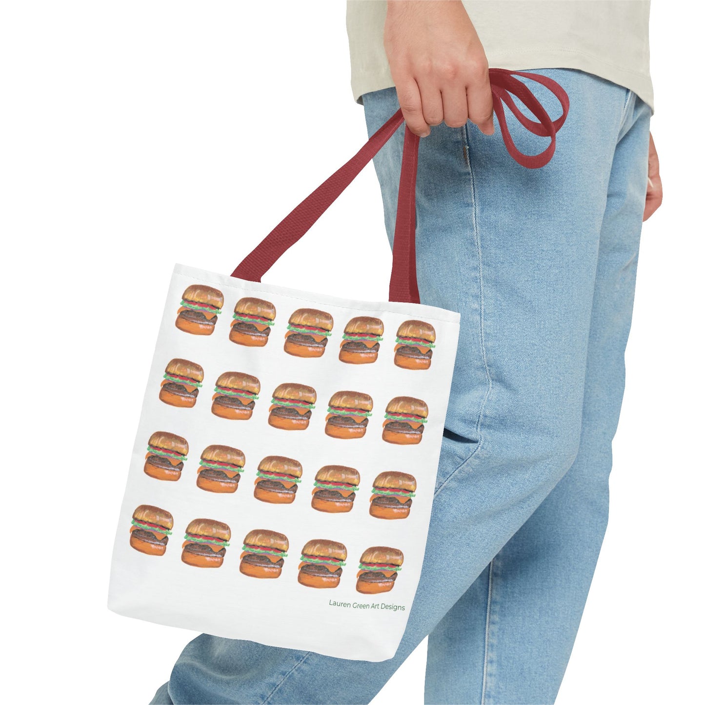 Fun Burger Print Tote Bag – Perfect for Food Lovers and Casual Outings