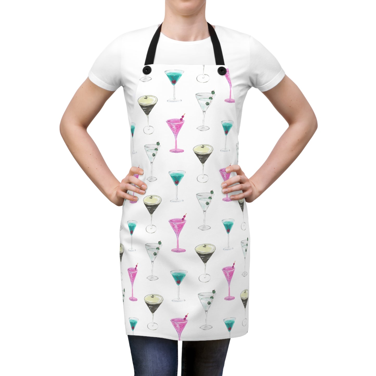 Whimsical Cocktail Apron | Fun Drink Pattern for Home Chefs & Party Hosts