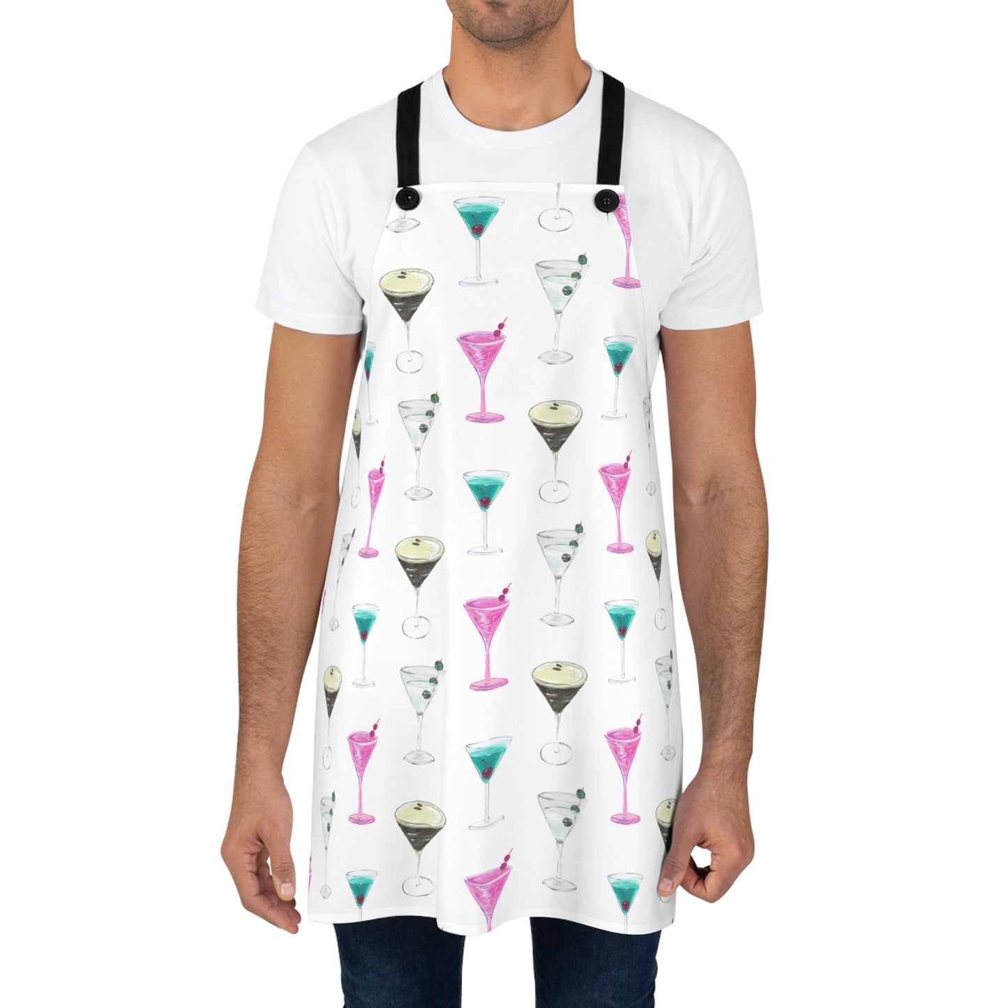 Whimsical Cocktail Apron | Fun Drink Pattern for Home Chefs & Party Hosts