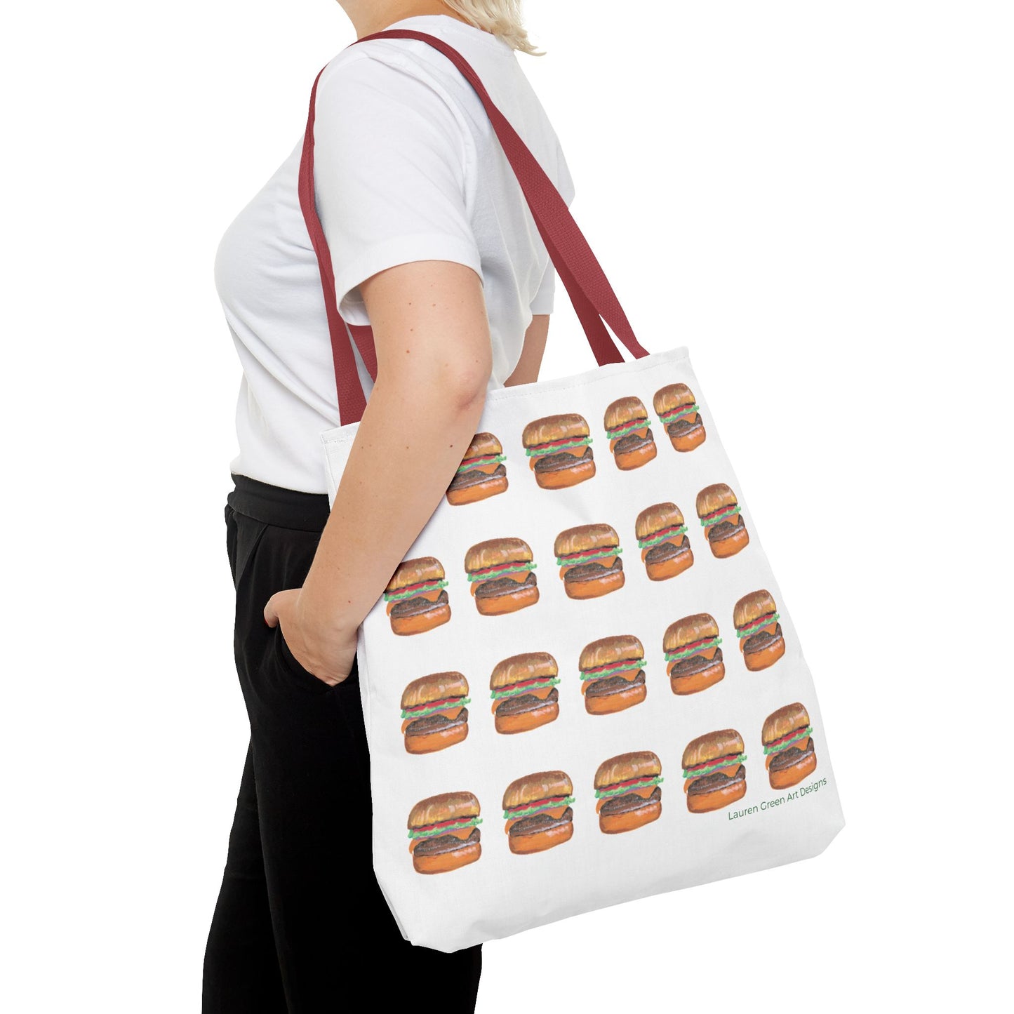 Fun Burger Print Tote Bag – Perfect for Food Lovers and Casual Outings