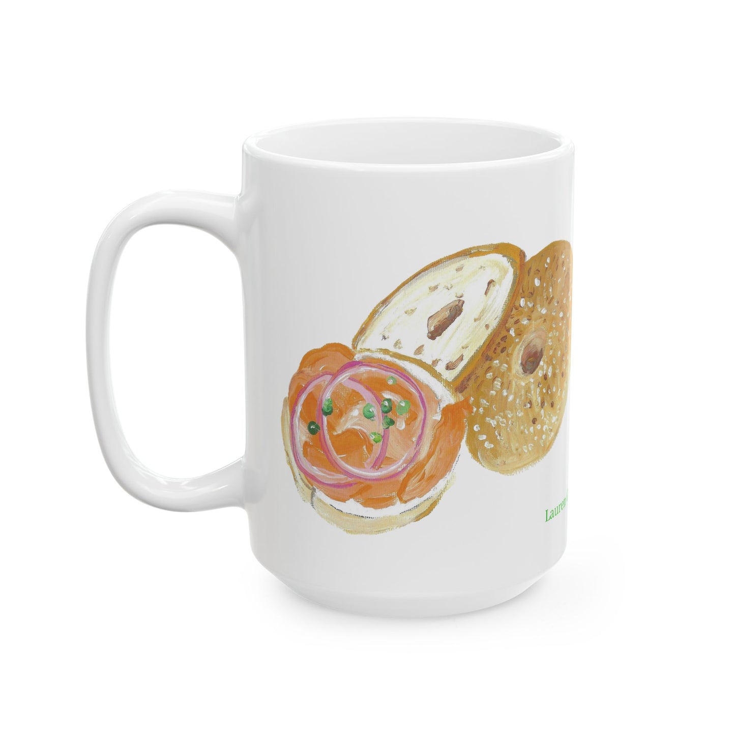 Mug - Bagel and Lox Large Print Ceramic Mug (11oz, 15oz)