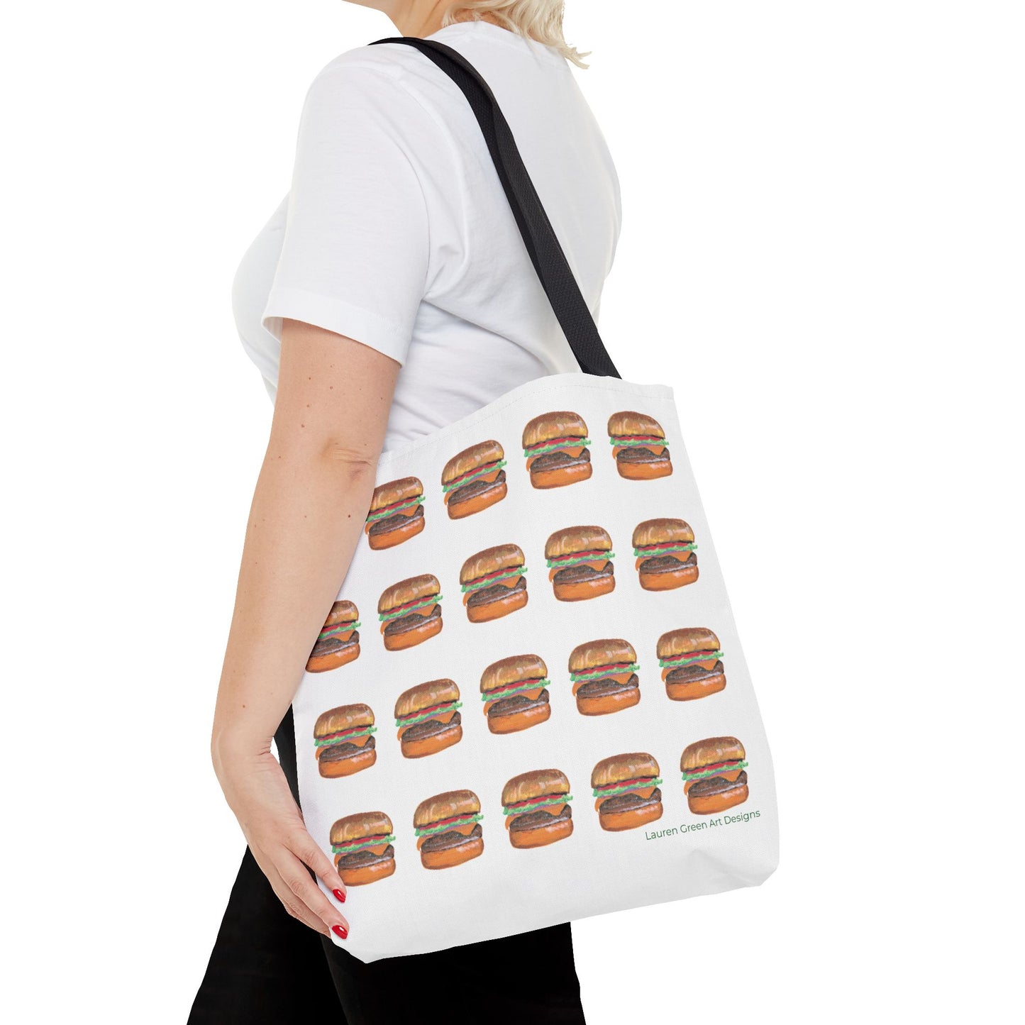 Fun Burger Print Tote Bag – Perfect for Food Lovers and Casual Outings