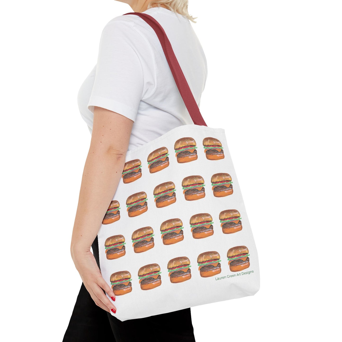Fun Burger Print Tote Bag – Perfect for Food Lovers and Casual Outings