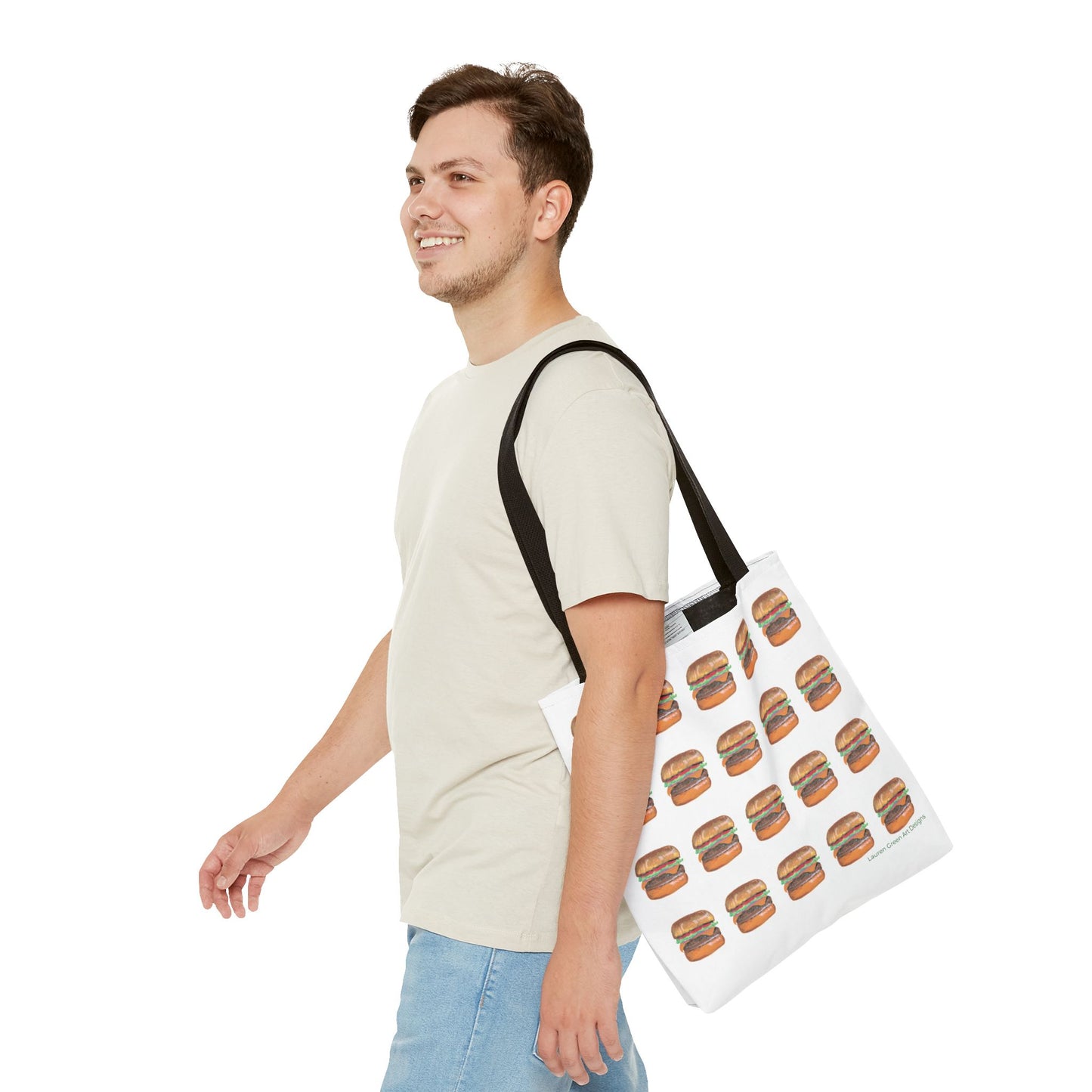 Fun Burger Print Tote Bag – Perfect for Food Lovers and Casual Outings