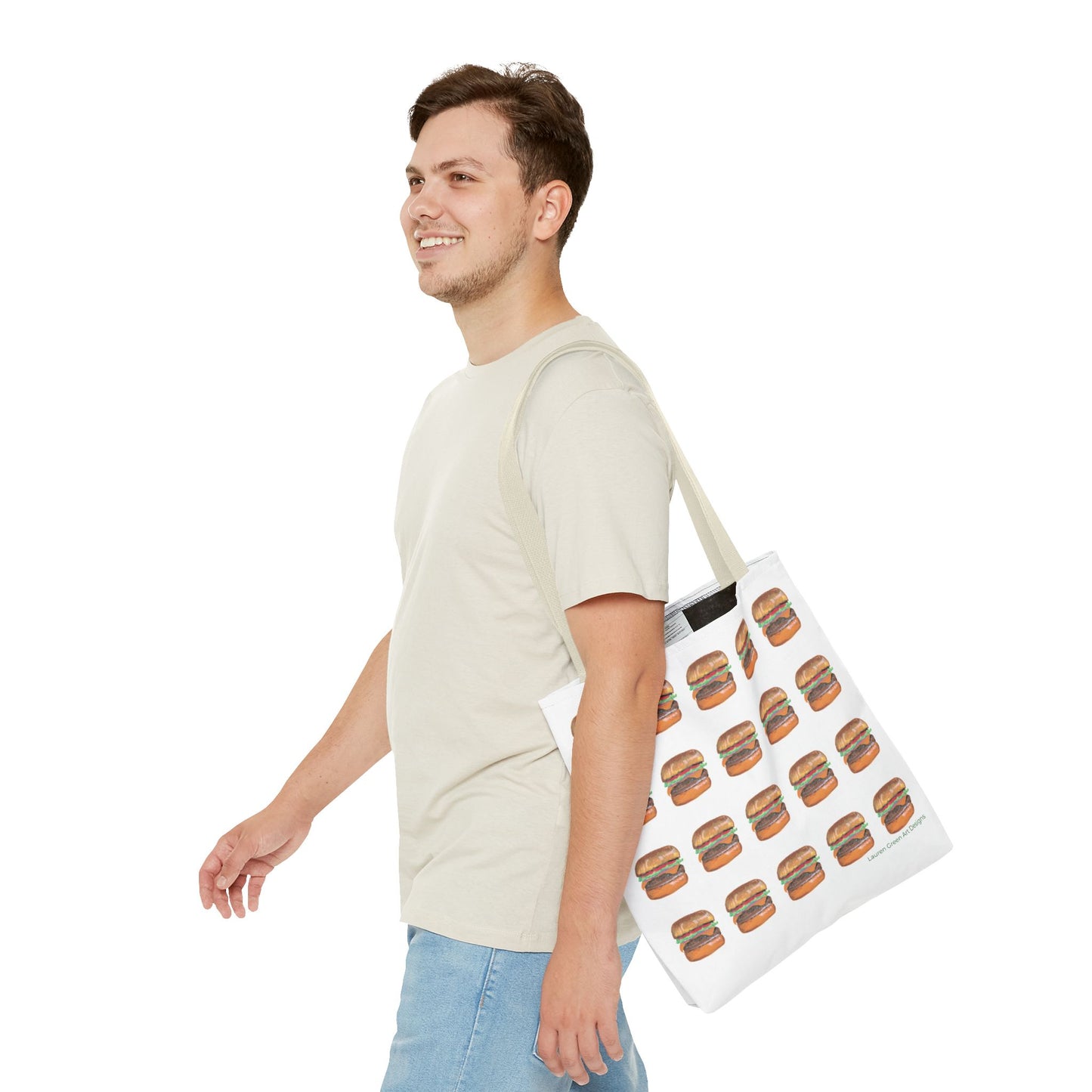 Fun Burger Print Tote Bag – Perfect for Food Lovers and Casual Outings