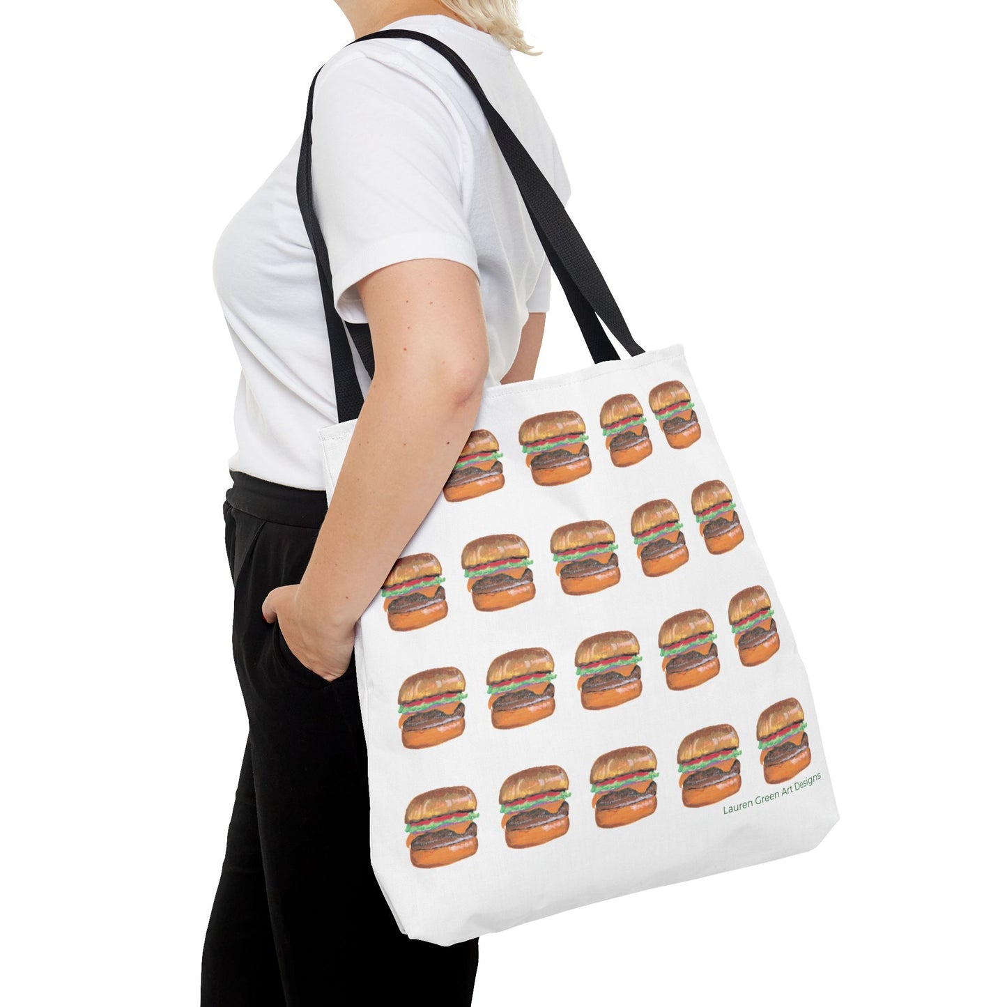 Fun Burger Print Tote Bag – Perfect for Food Lovers and Casual Outings