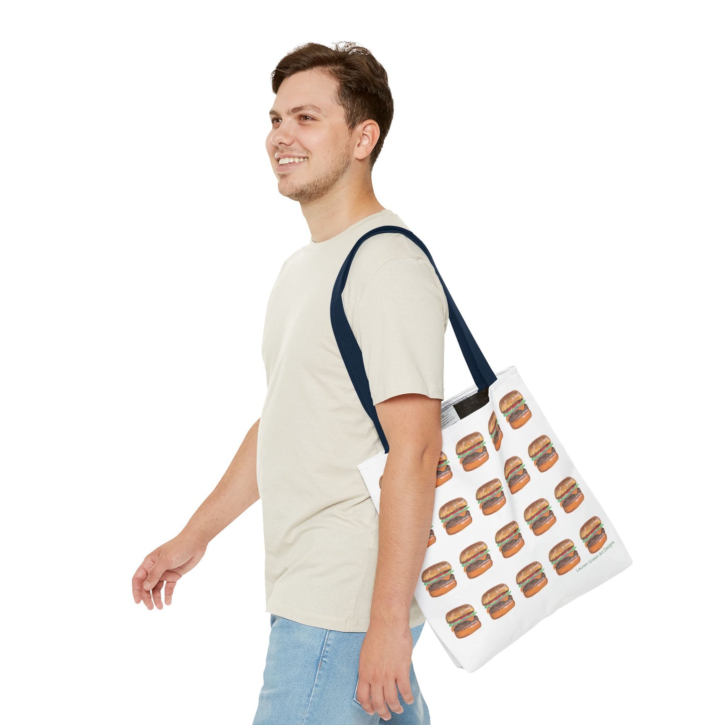 Fun Burger Print Tote Bag – Perfect for Food Lovers and Casual Outings