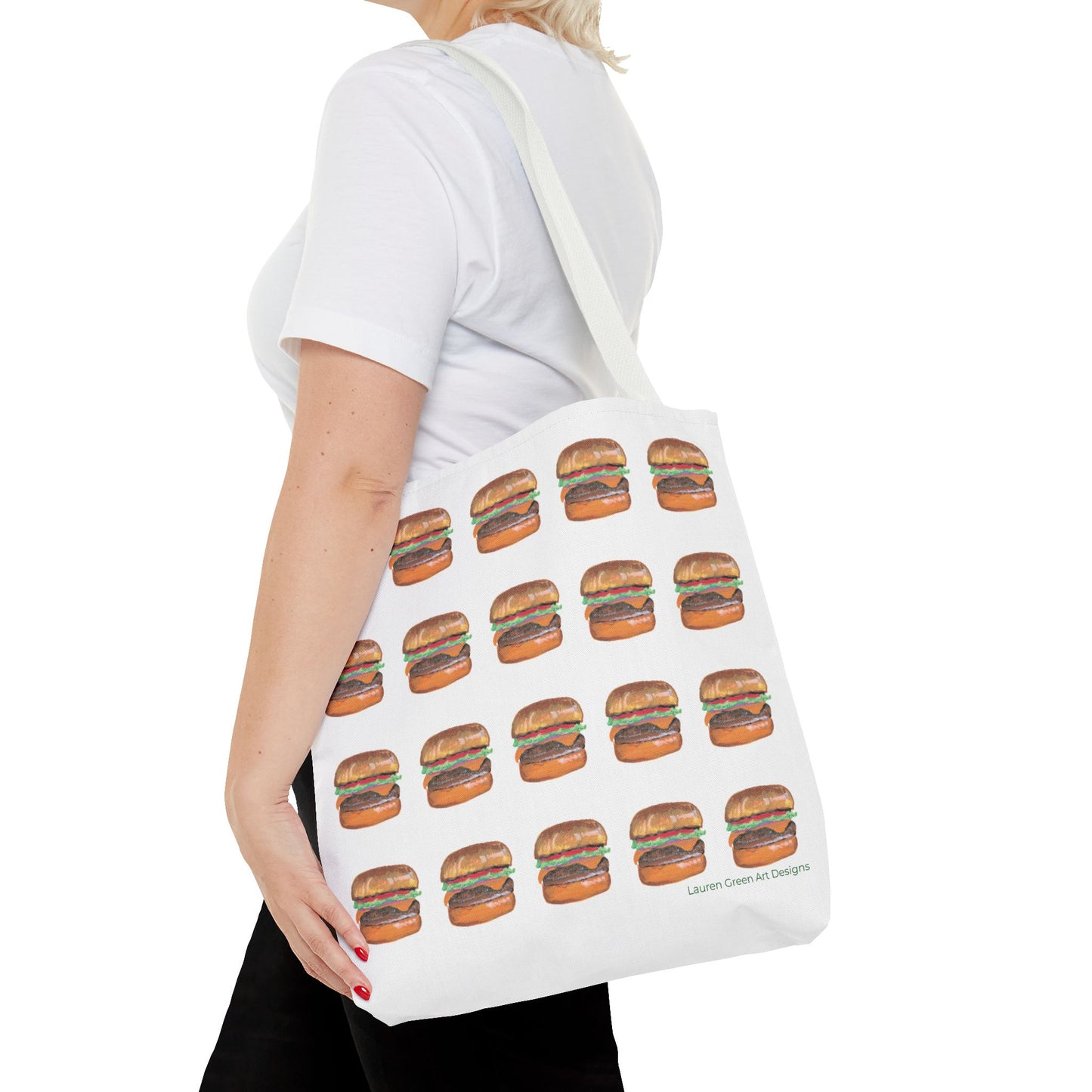 Fun Burger Print Tote Bag – Perfect for Food Lovers and Casual Outings