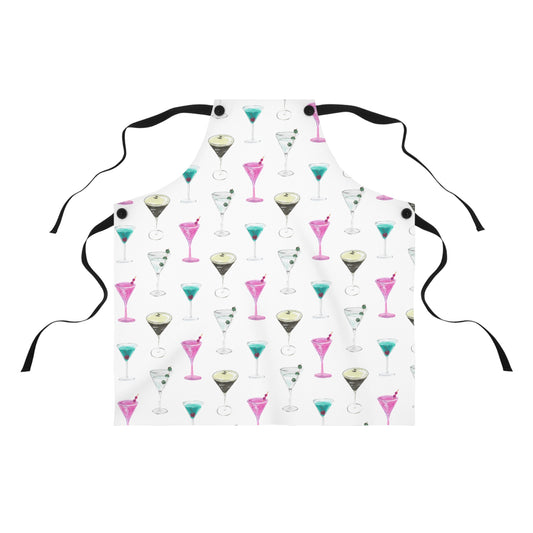 Whimsical Cocktail Apron | Fun Drink Pattern for Home Chefs & Party Hosts