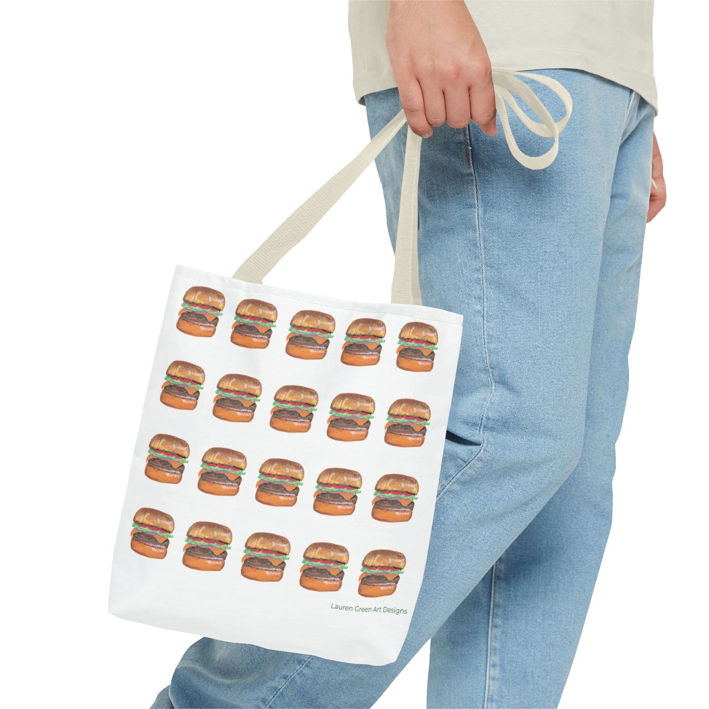 Fun Burger Print Tote Bag – Perfect for Food Lovers and Casual Outings