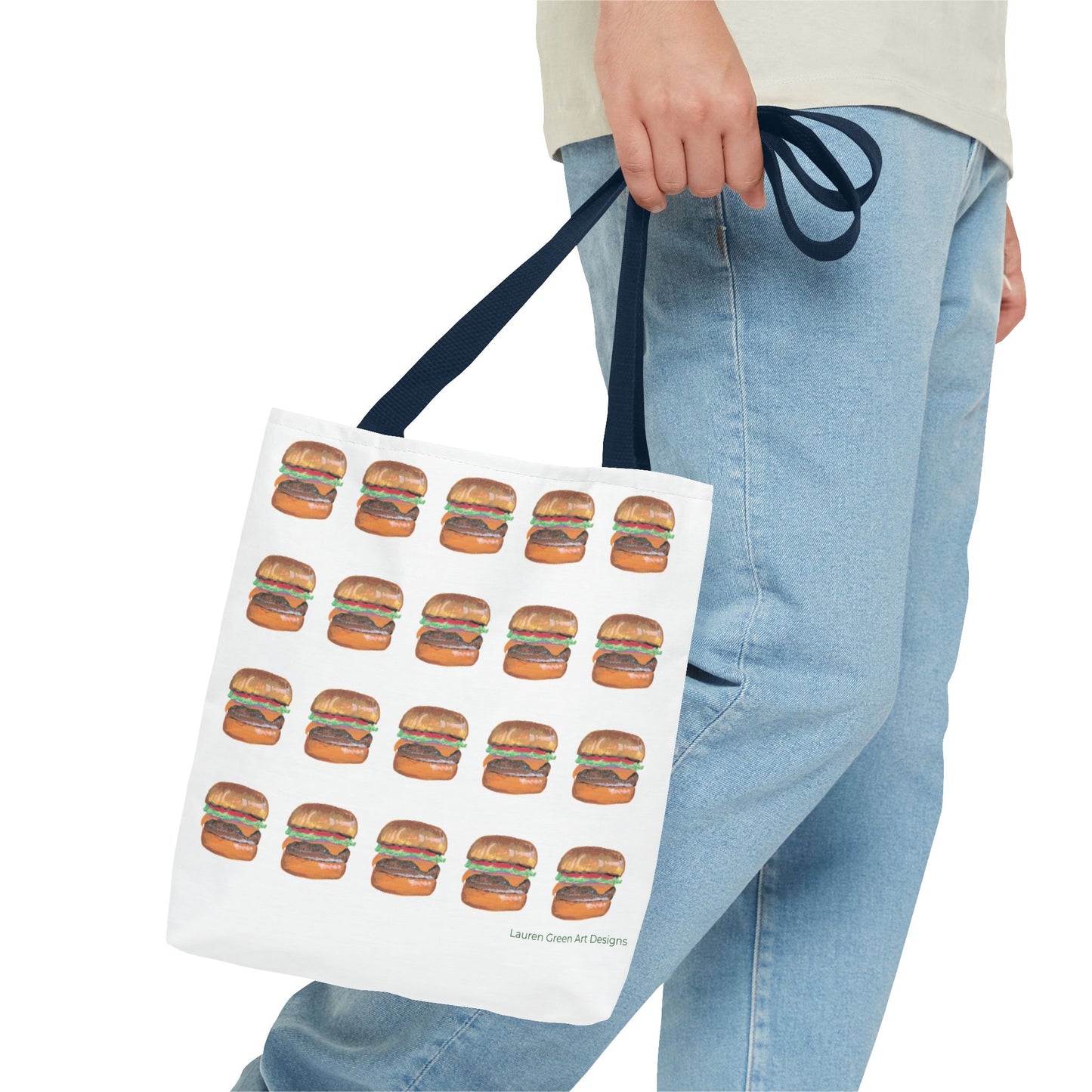 Fun Burger Print Tote Bag – Perfect for Food Lovers and Casual Outings