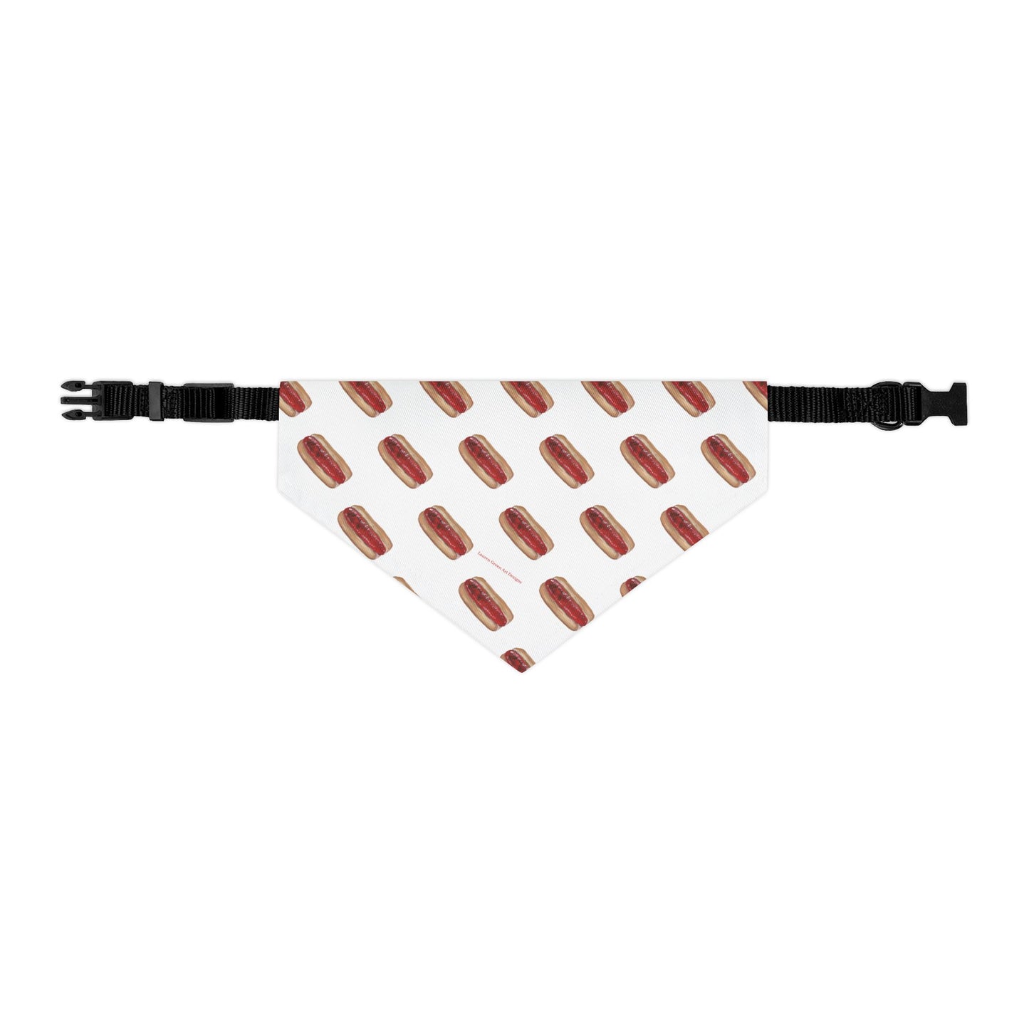 Playful Hot Dog Pet Bandana Collar - Fun Design for Dogs