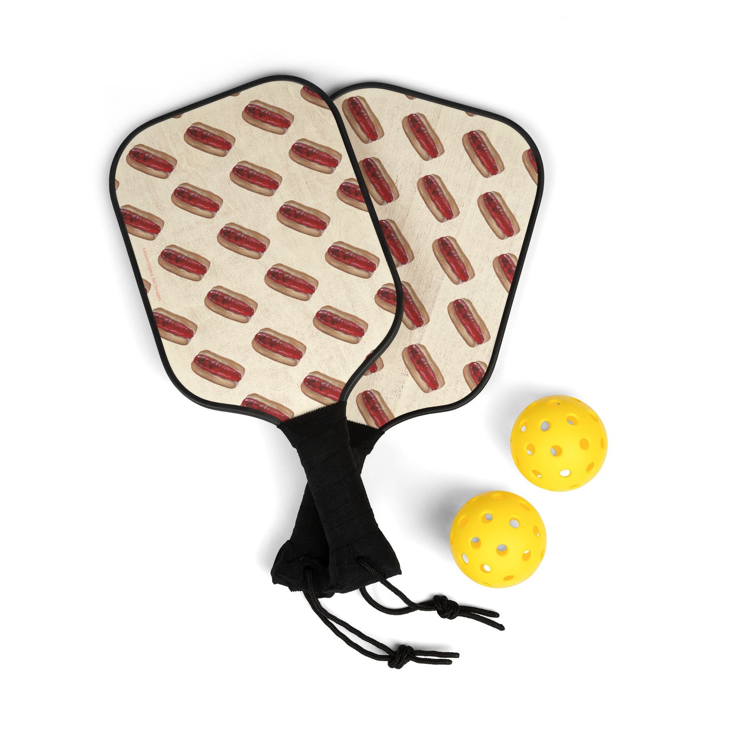 Pickleball Kit with Hot Dog Print
