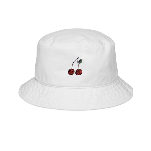 Cherry Embroidered Bucket Hat - Trendy Summer Accessory