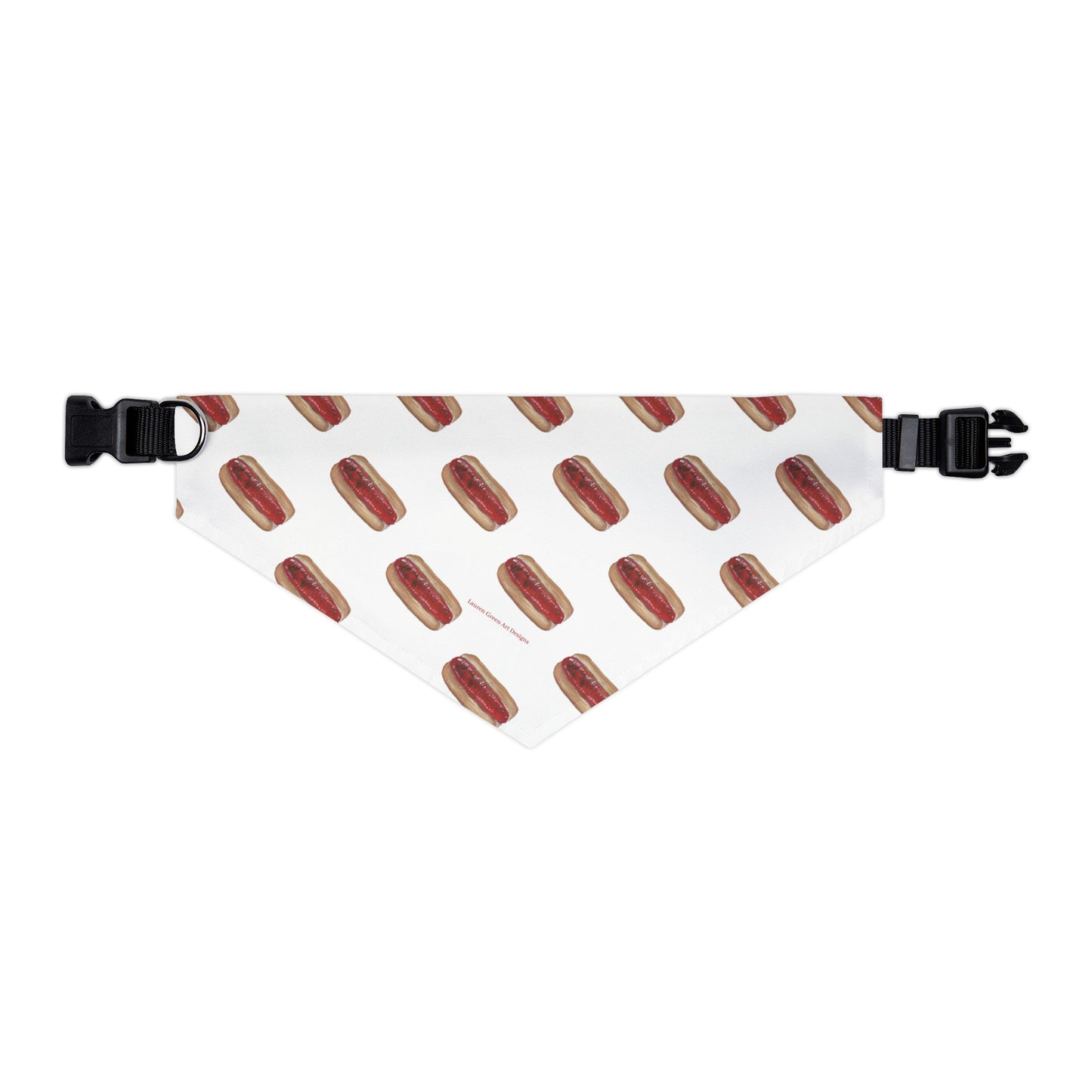 Playful Hot Dog Pet Bandana Collar - Fun Design for Dogs