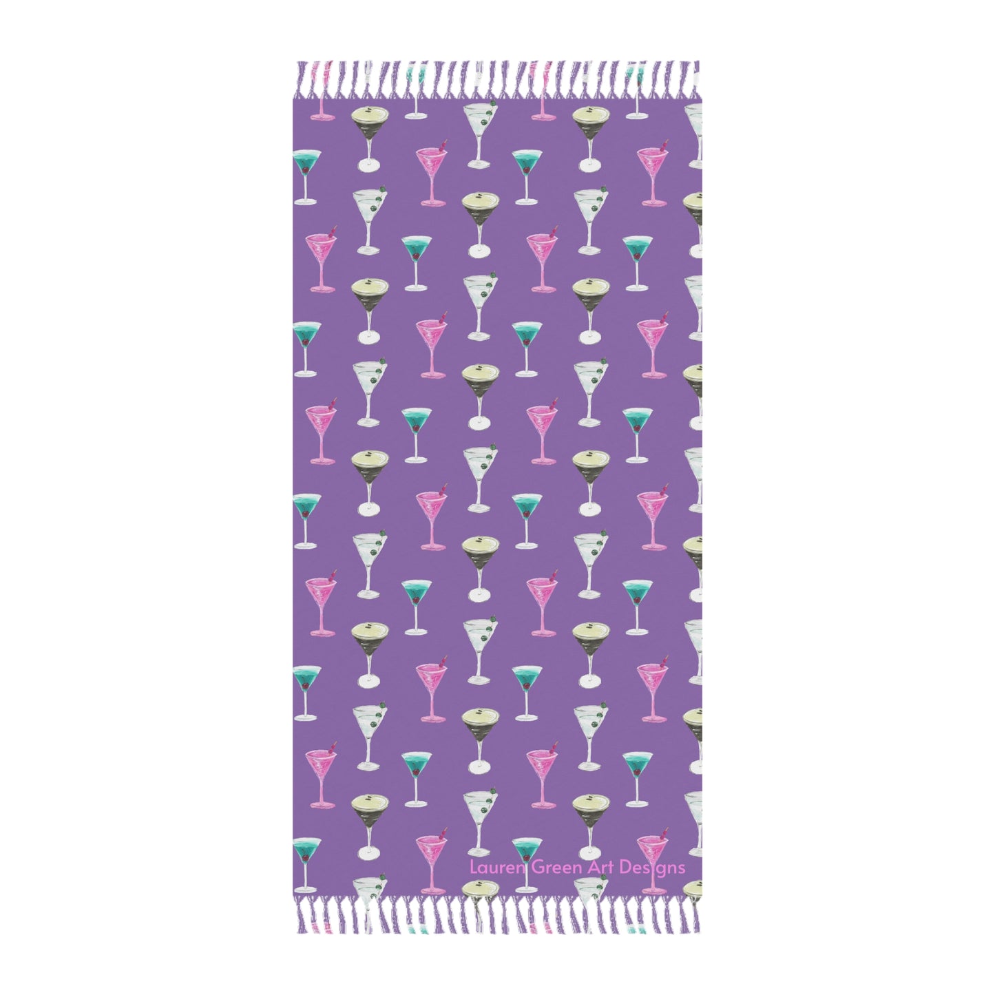 Boho Beach Towel – Colorful Cocktail Pattern for Summer Fun