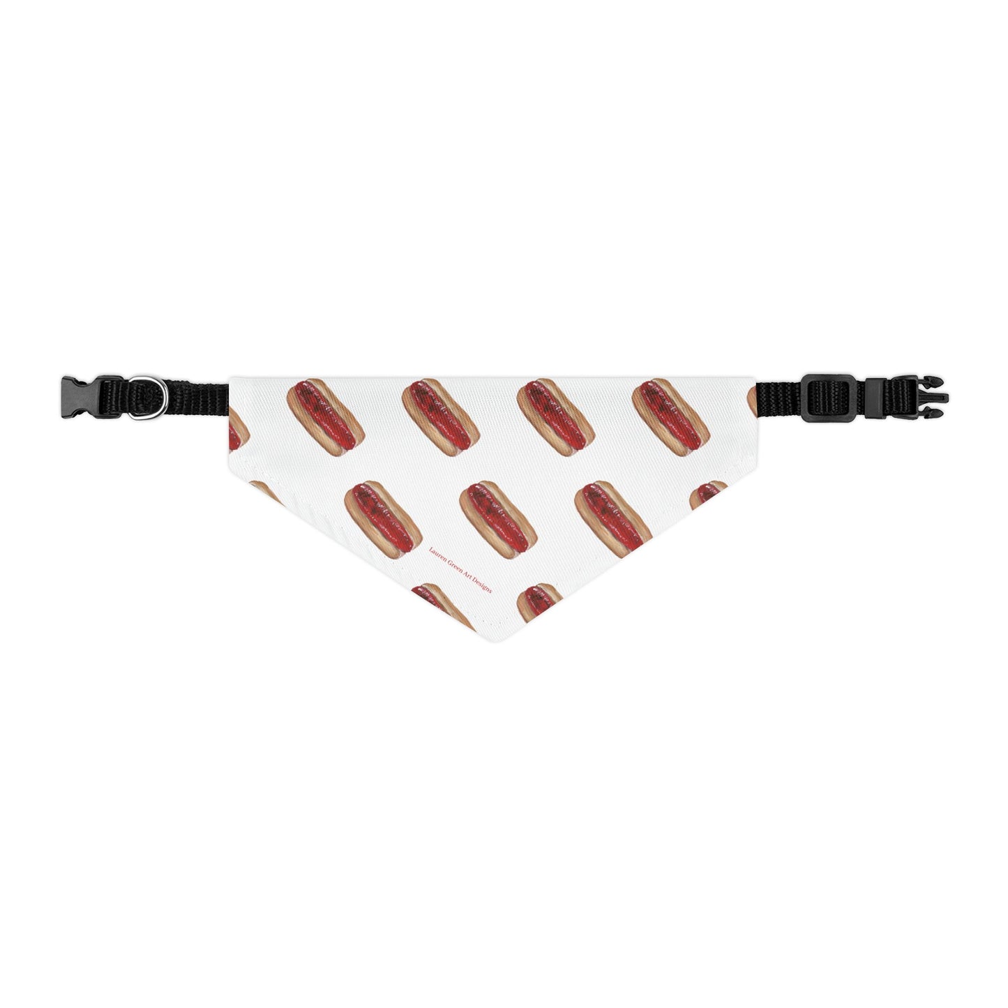 Playful Hot Dog Pet Bandana Collar - Fun Design for Dogs
