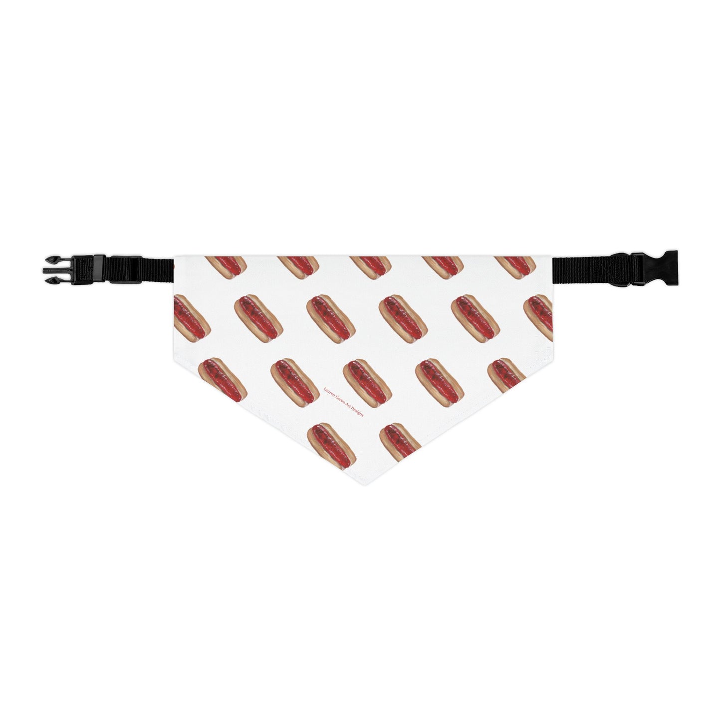 Playful Hot Dog Pet Bandana Collar - Fun Design for Dogs