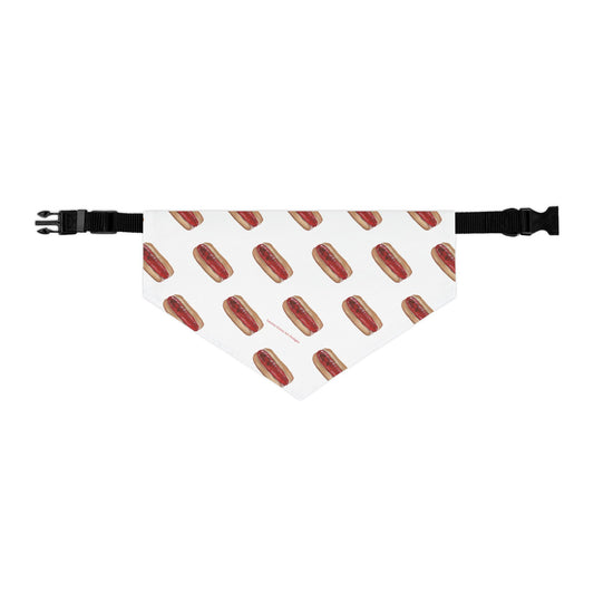 Playful Hot Dog Pet Bandana Collar - Fun Design for Dogs