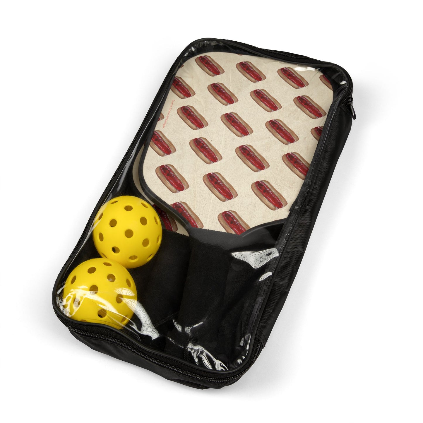 Pickleball Kit with Hot Dog Print