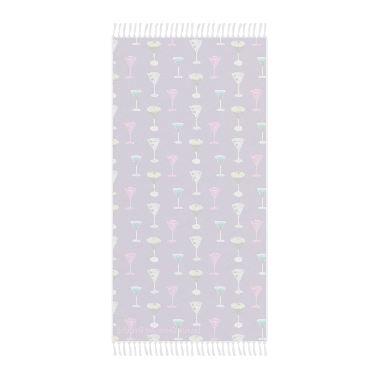 Boho Beach Towel – Colorful Cocktail Pattern for Summer Fun