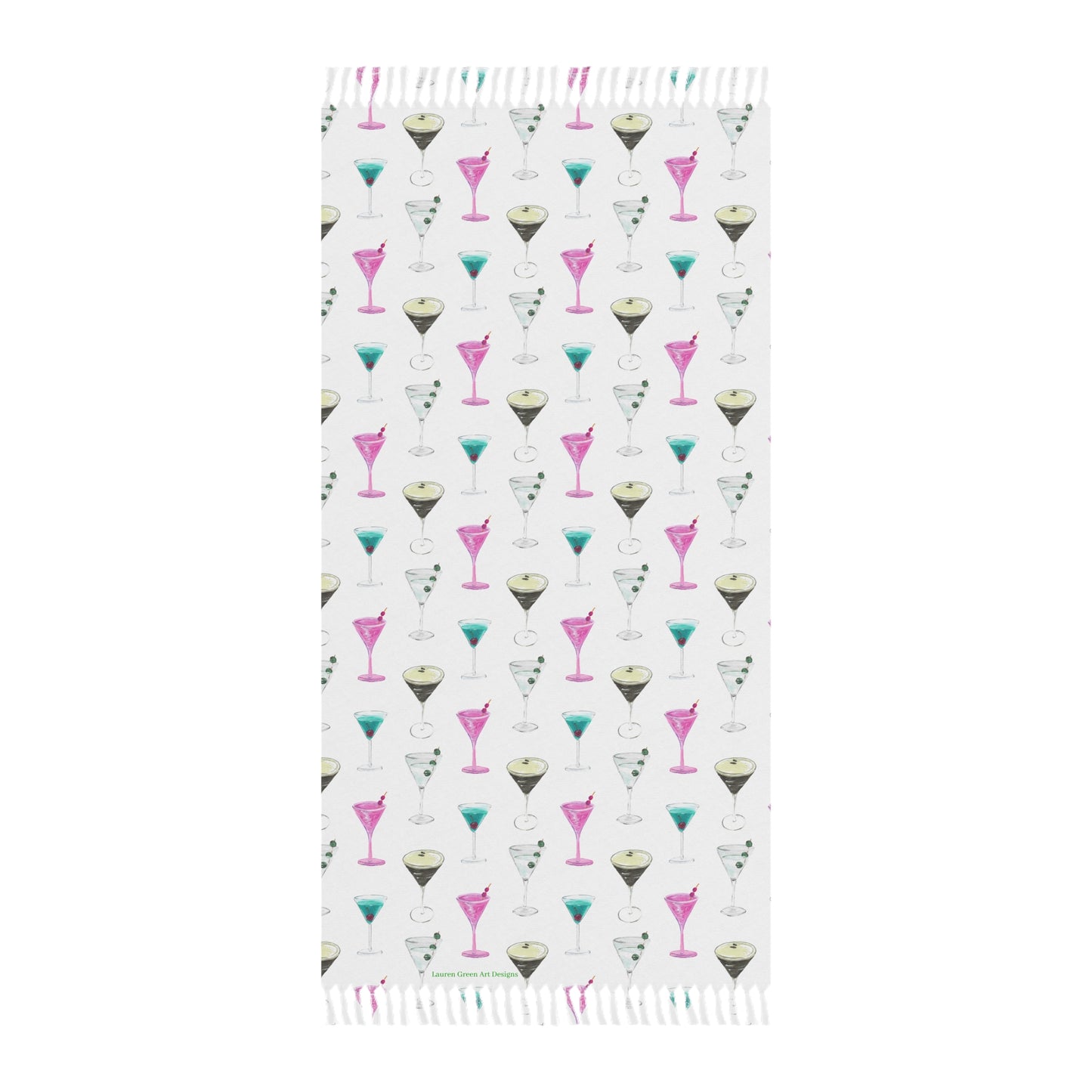 Boho Beach Towel – Colorful Cocktail Pattern for Summer Fun