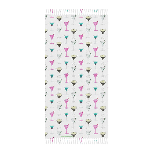 Boho Beach Towel – Colorful Cocktail Pattern for Summer Fun