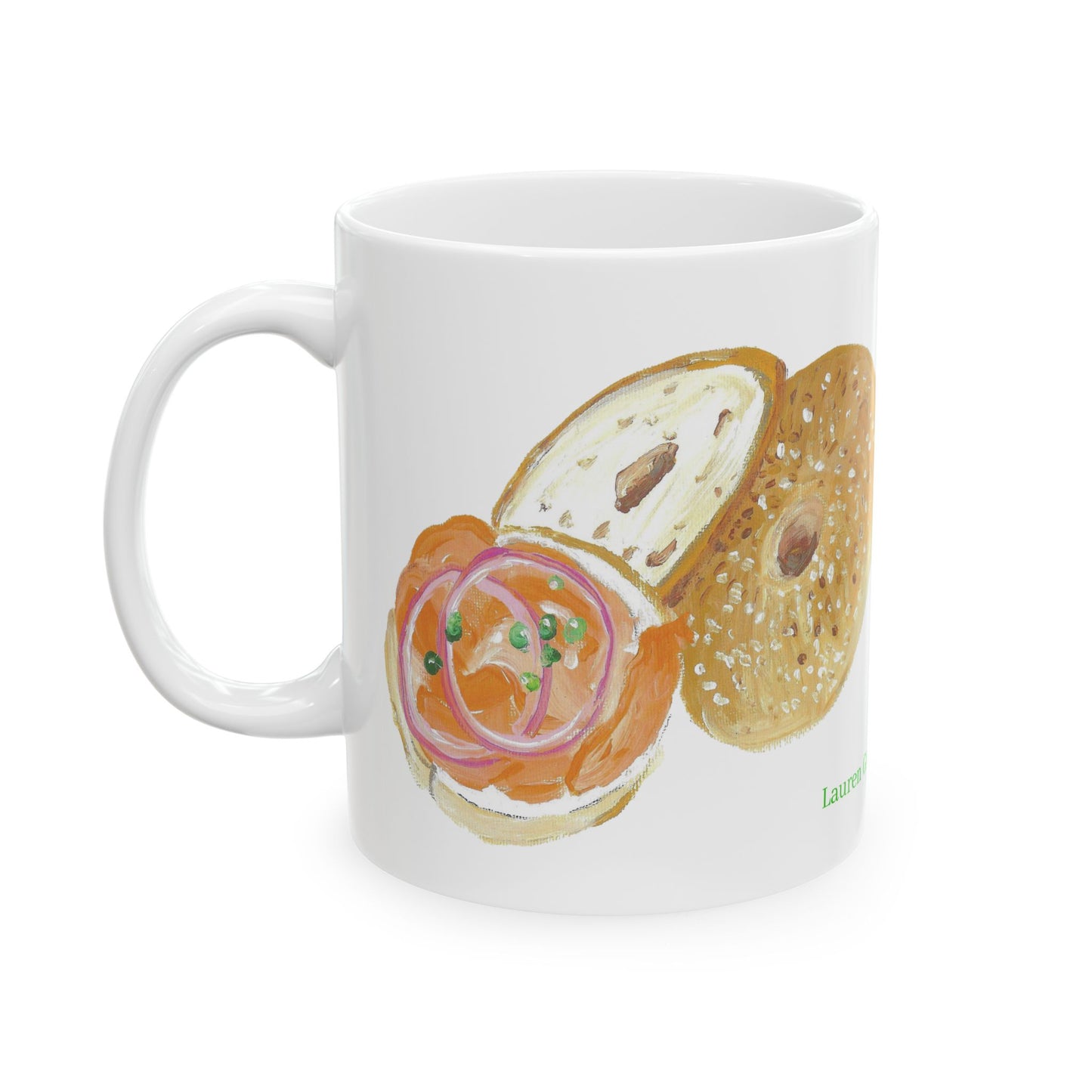 Mug - Bagel and Lox Large Print Ceramic Mug (11oz, 15oz)