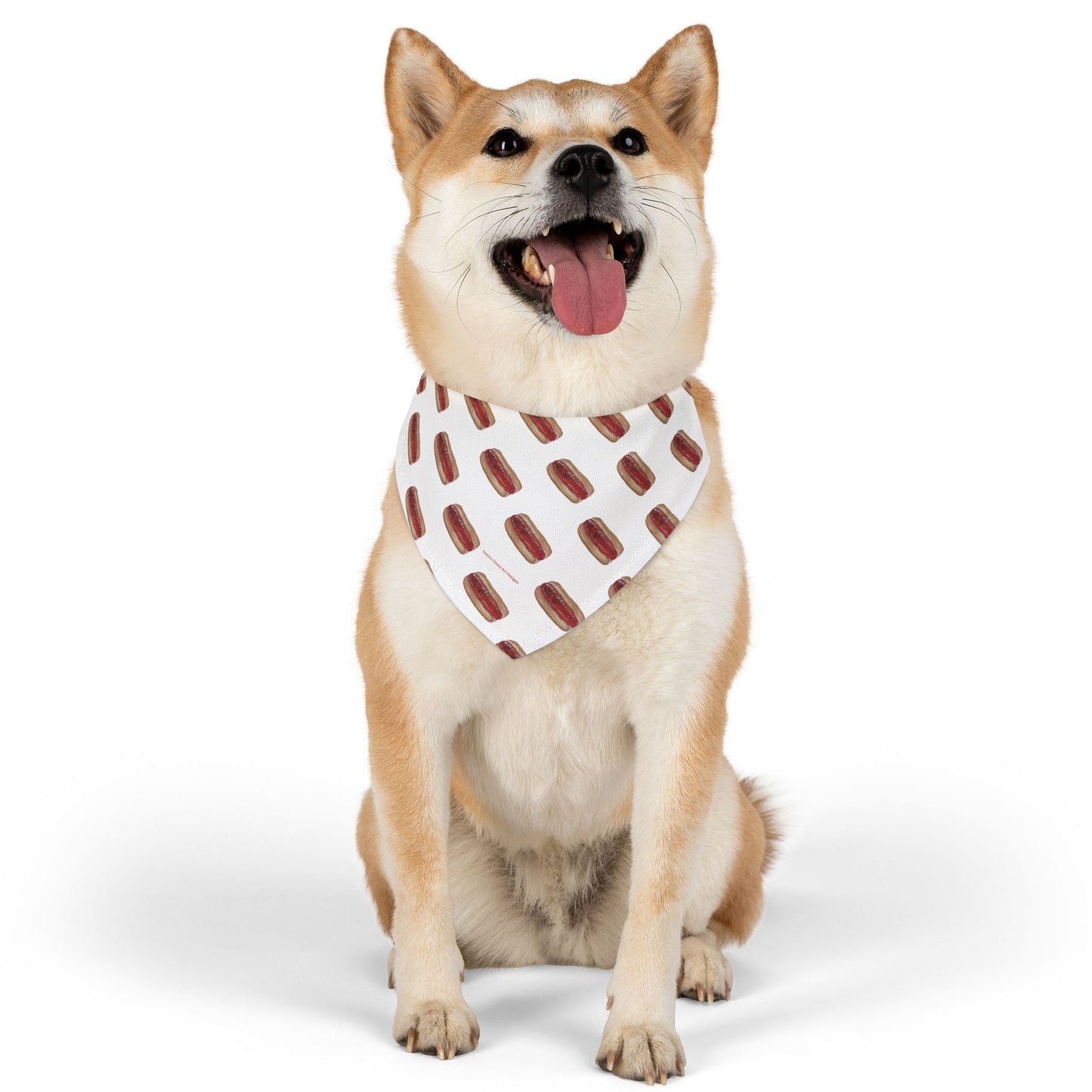 Playful Hot Dog Pet Bandana Collar - Fun Design for Dogs