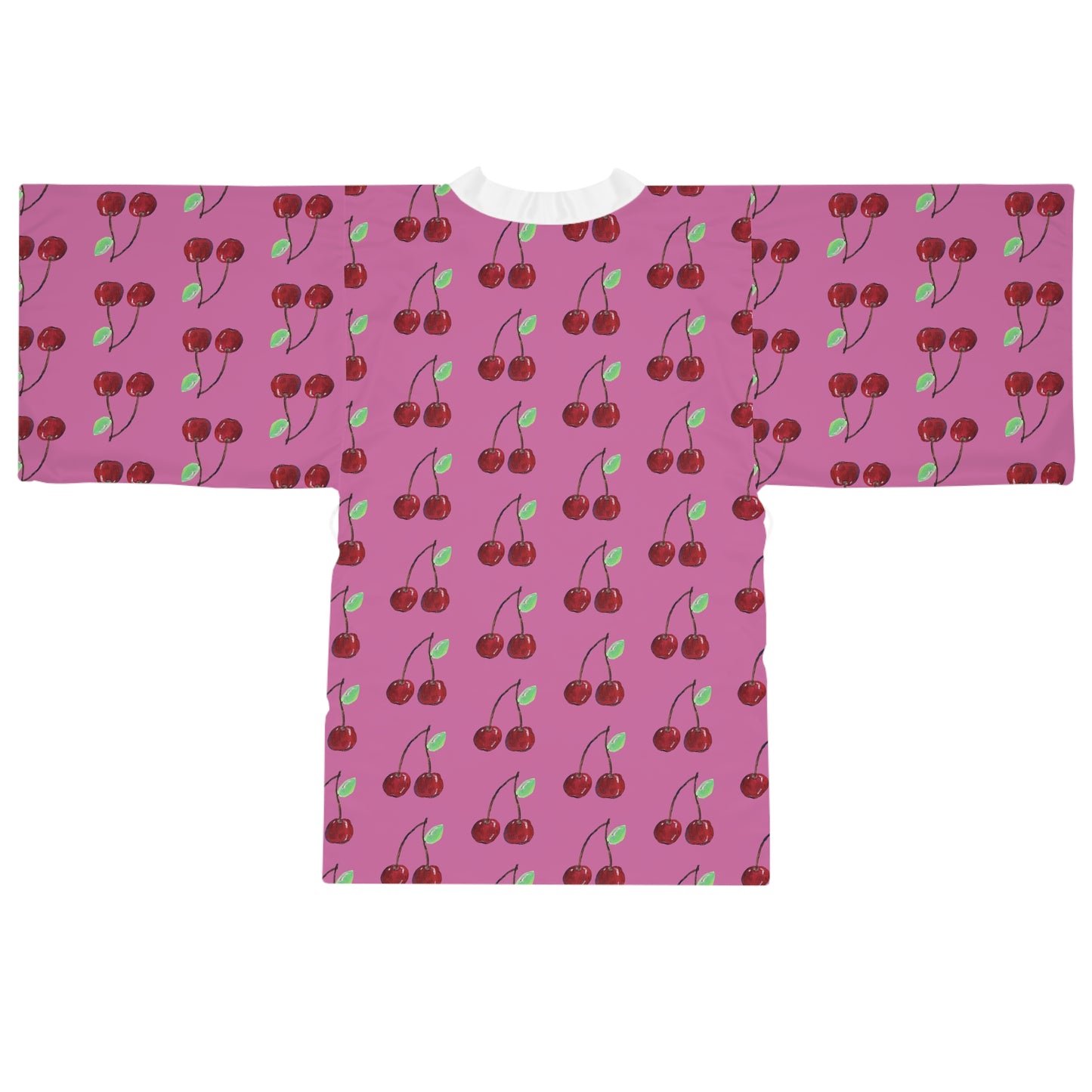Cherry Blossom Long Sleeve Kimono Robe - Cozy Loungewear for Relaxation and Self-Care