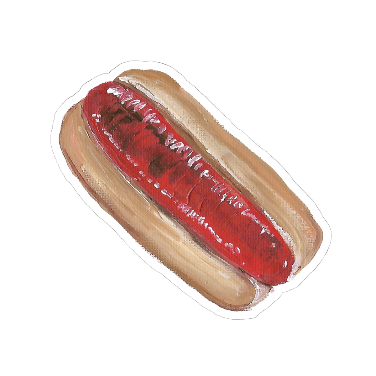 Cute Hot Dog Kiss-Cut Sticker - Fun Food Decor for Laptops & Water Bottles