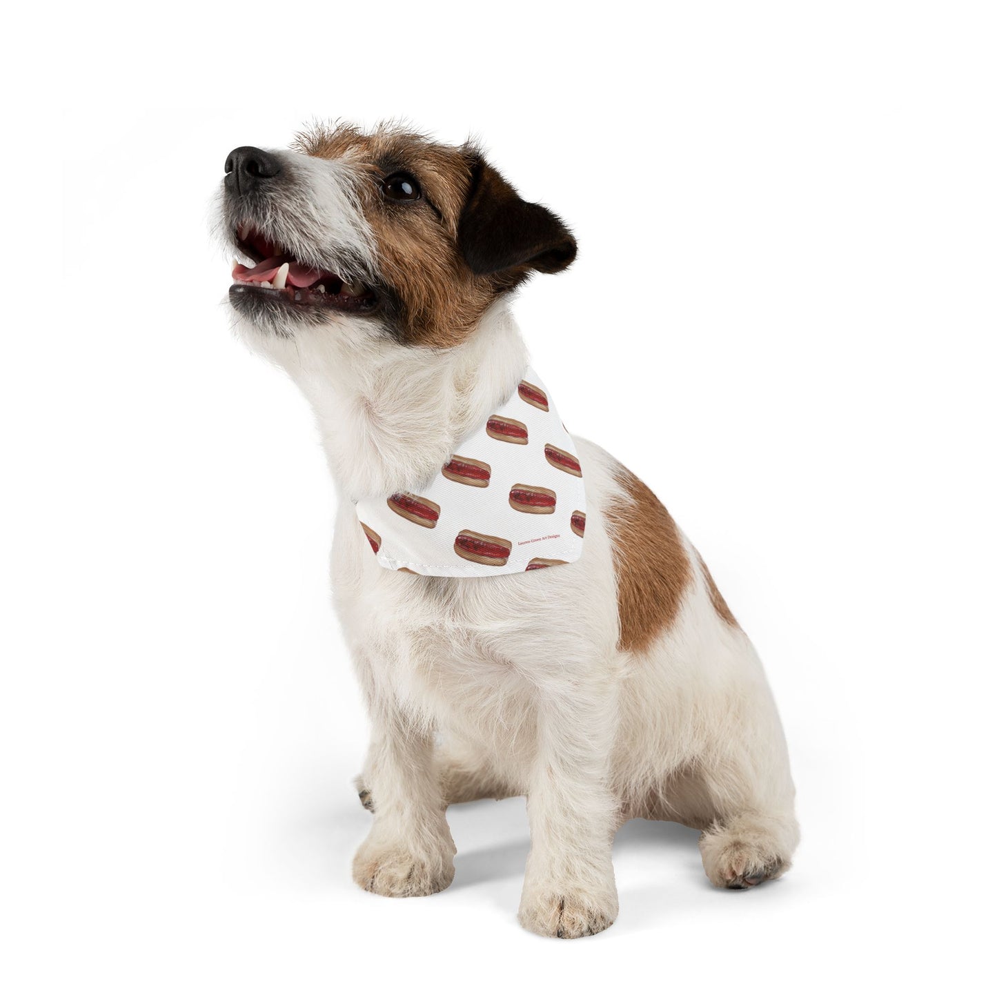 Playful Hot Dog Pet Bandana Collar - Fun Design for Dogs