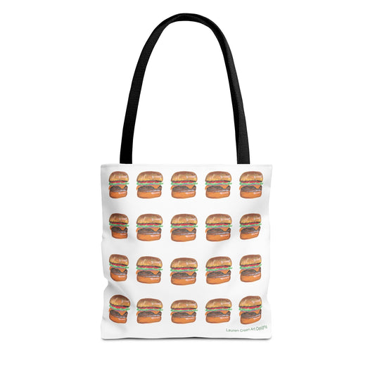 Fun Burger Print Tote Bag – Perfect for Food Lovers and Casual Outings
