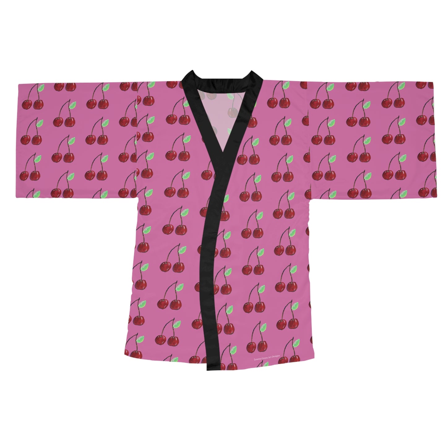 Cherry Blossom Long Sleeve Kimono Robe - Cozy Loungewear for Relaxation and Self-Care