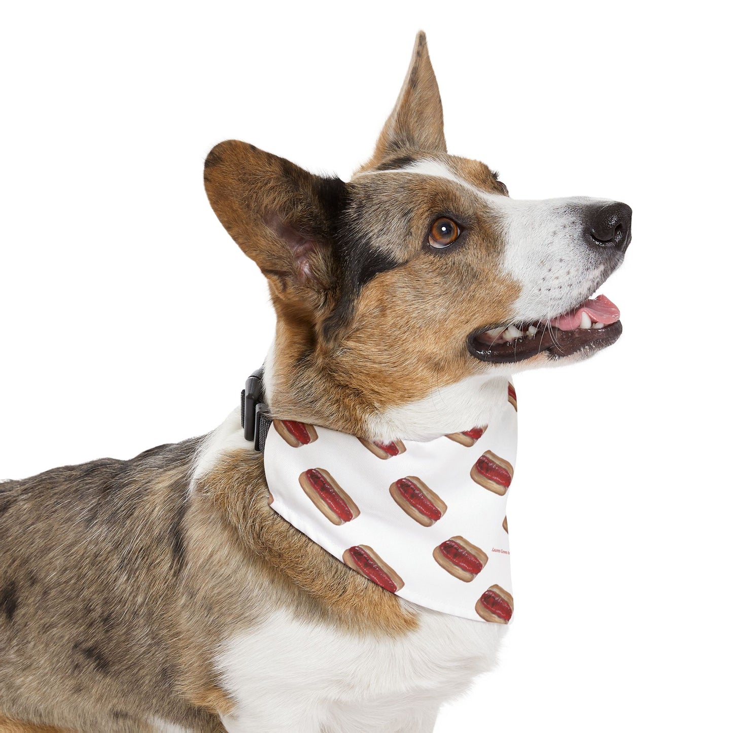 Playful Hot Dog Pet Bandana Collar - Fun Design for Dogs