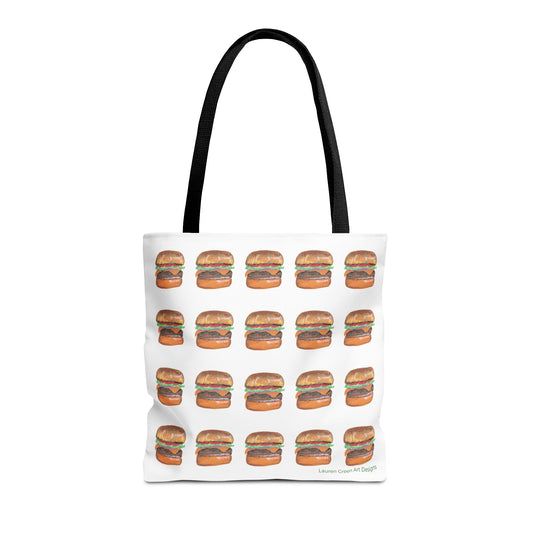 Fun Burger Print Tote Bag – Perfect for Food Lovers and Casual Outings