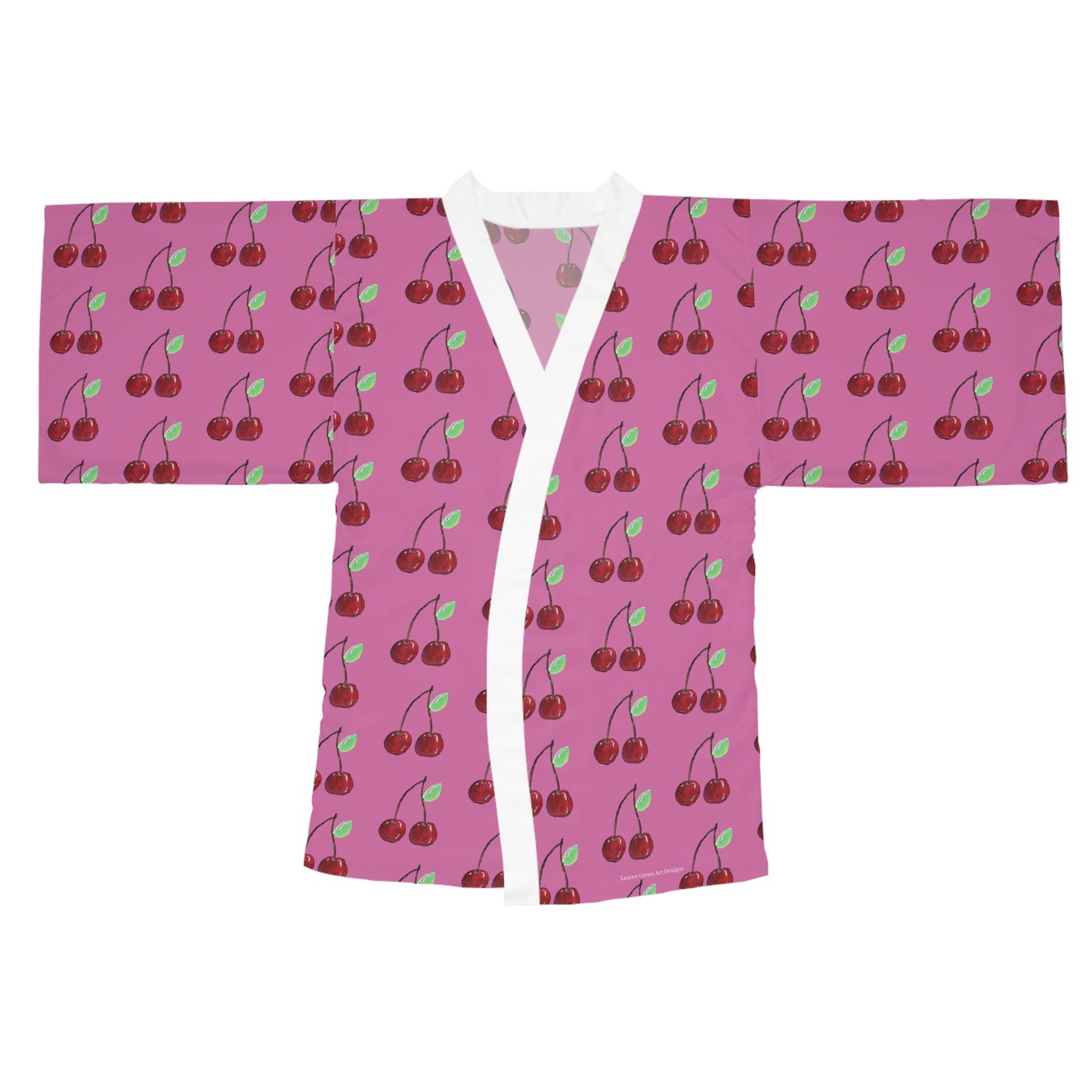Cherry Blossom Long Sleeve Kimono Robe - Cozy Loungewear for Relaxation and Self-Care