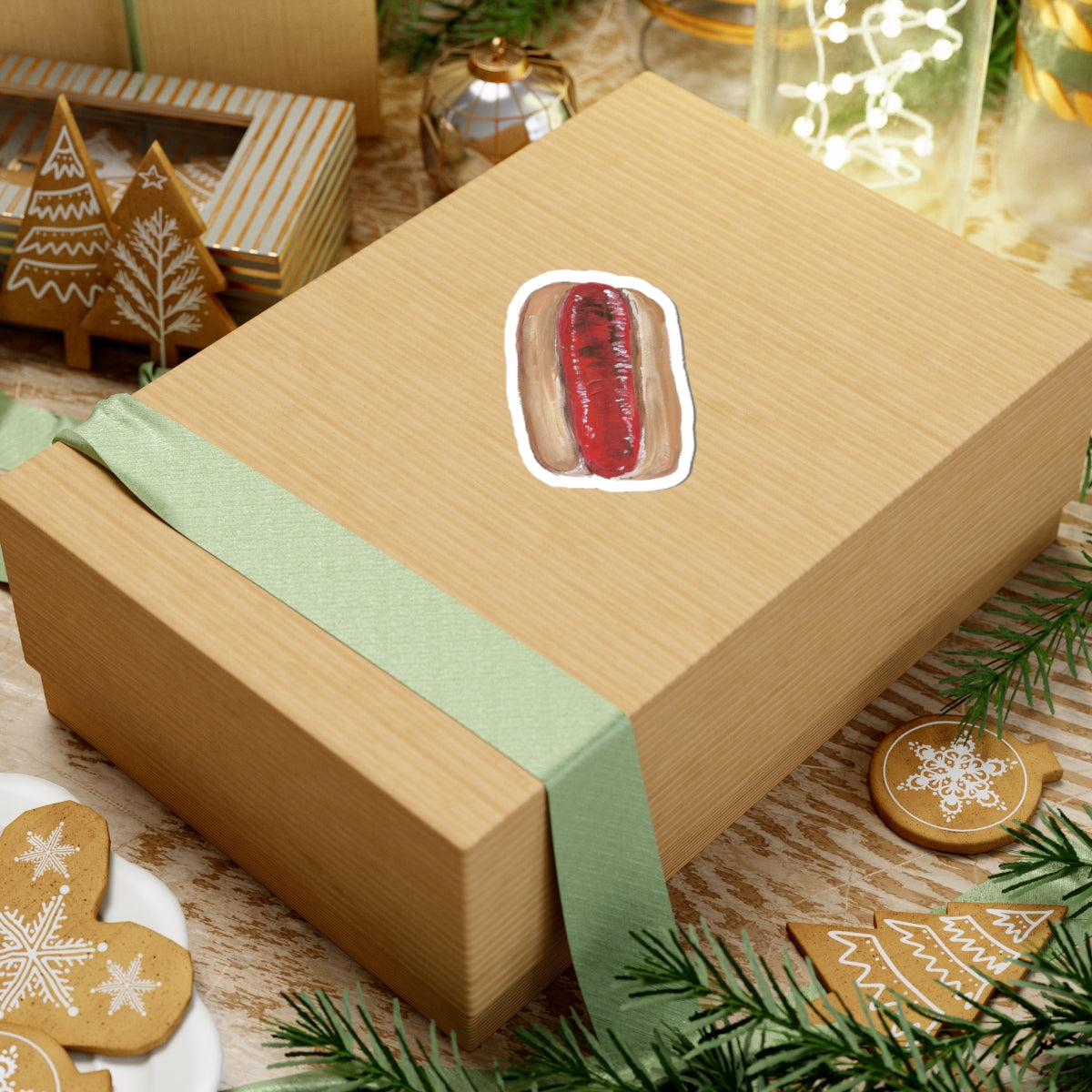 Cute Hot Dog Kiss-Cut Sticker - Fun Food Decor for Laptops & Water Bottles