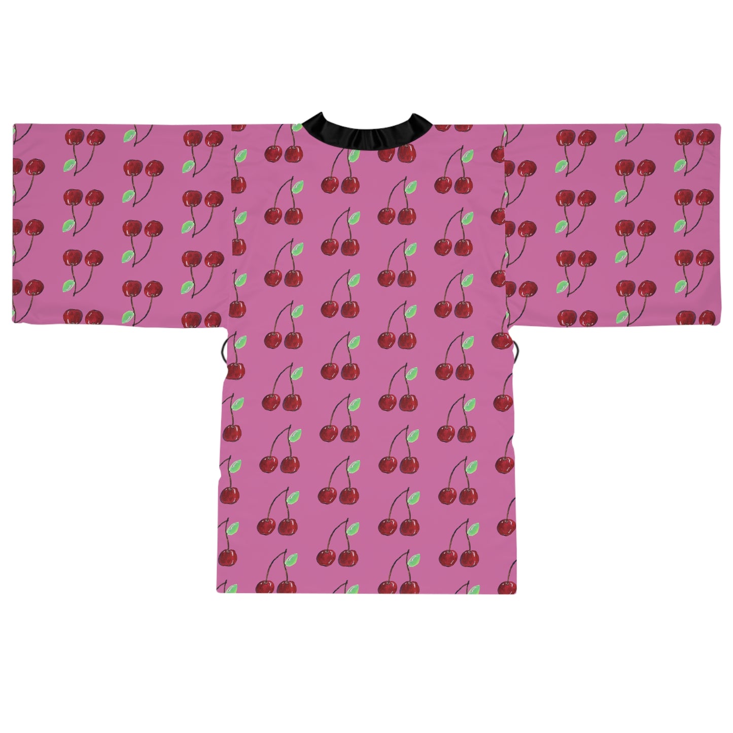 Cherry Blossom Long Sleeve Kimono Robe - Cozy Loungewear for Relaxation and Self-Care